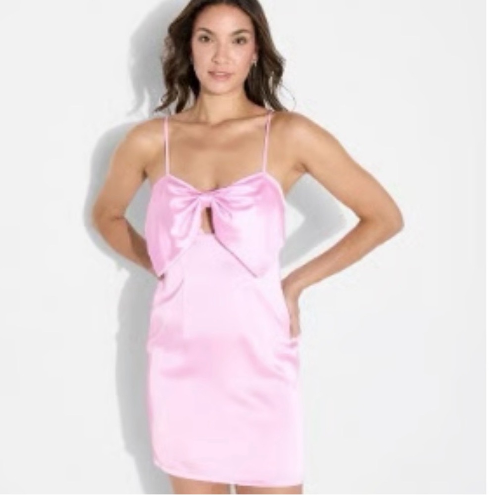 Elegant Pink Satin Slip Dress